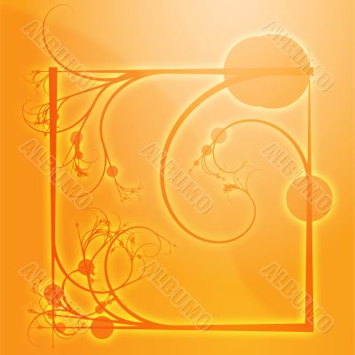 Floral border frame square