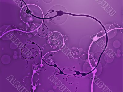 Abstract swirly floral grunge illustration