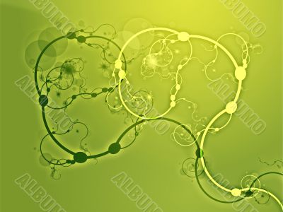 Abstract swirly floral grunge illustration