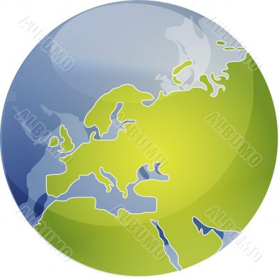 Map of Eurpe on globe  illustration