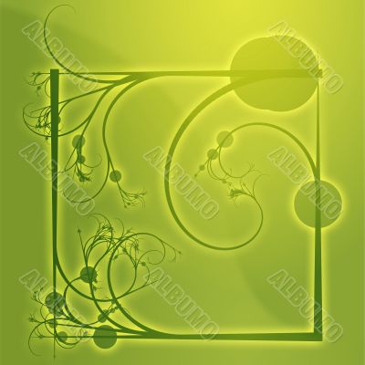 Floral border frame square