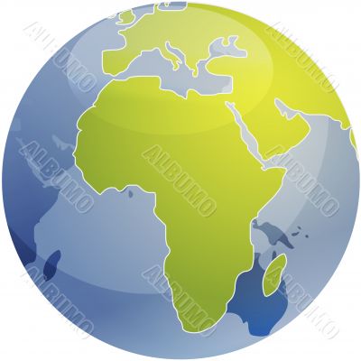Map of Africa on globe  illustration