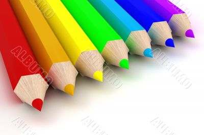 Set of color pencils. the 3D  image.
