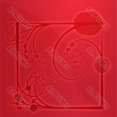 Floral border frame square