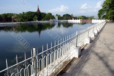 Moat and wall of palace