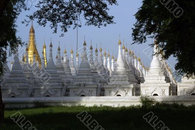 White and golden stupas