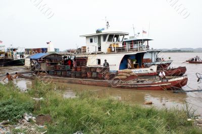 Ship on the river