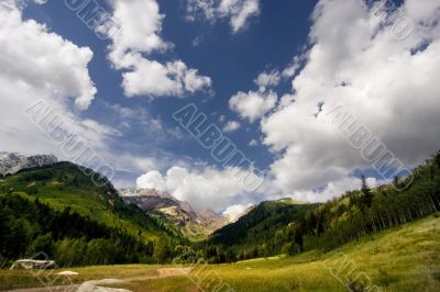 Mountain and clouds