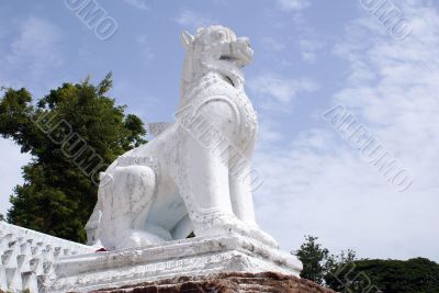 White lion and staircase