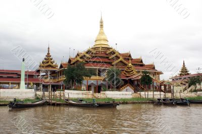 Temple and boats