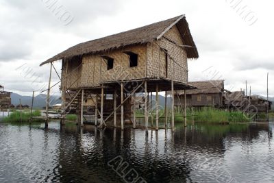 Houses on the lake Inle