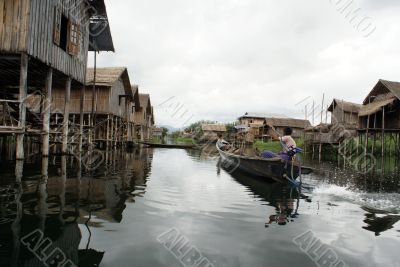 Houses and boat