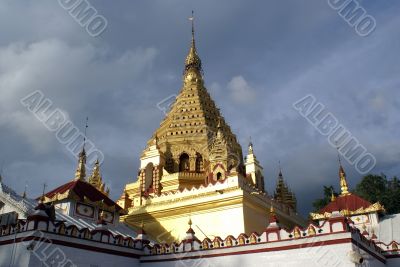 Temple with golden stupa