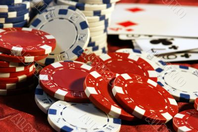 Chips for poker and roulette