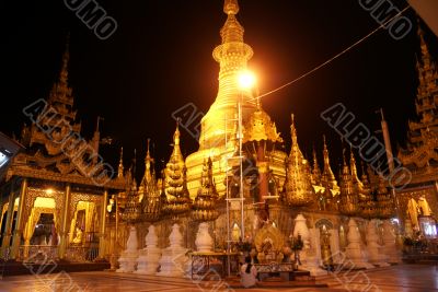 Woman and paya at night