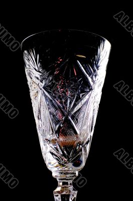 crystal glass on black