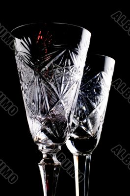 Two crystal glass