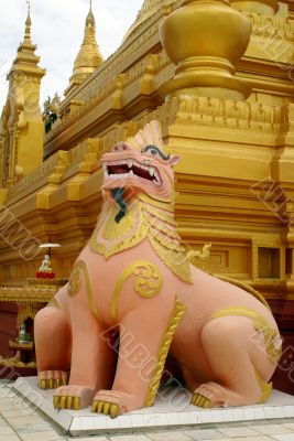 Stupa and lion