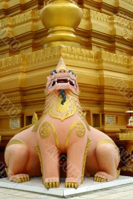 Lion and stupa
