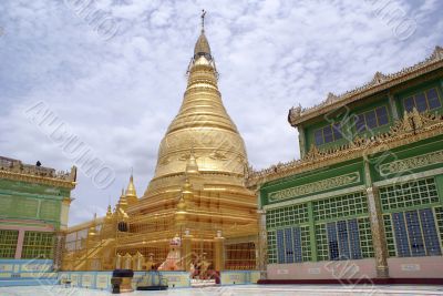 Monastery with golden stupa