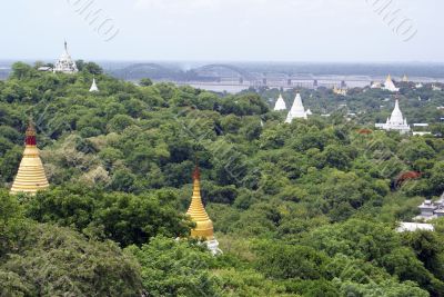 Stupas and bridge