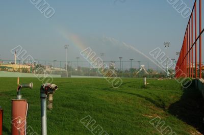 rainbow on a golf course