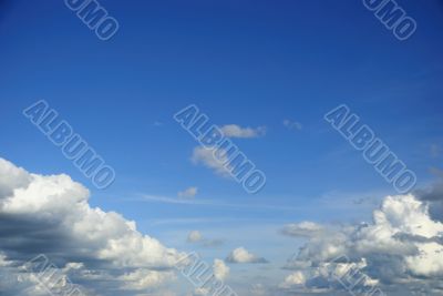 wide blue sky with white cloud on sunny day