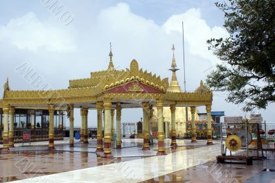 Temple and golden rock