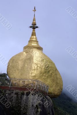 Golden rock on the top