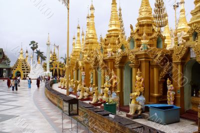 People and stupas