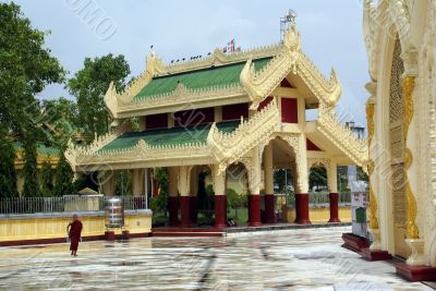 Monk and temple