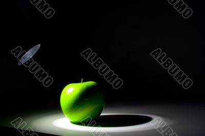 Shiny green Granny Smith apple