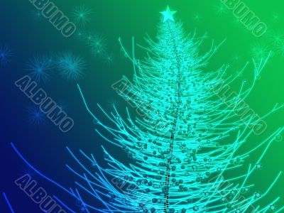 Sparkly christmas tree illustration