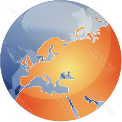 Map of Eurpe on globe  illustration