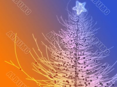 Sparkly christmas tree illustration