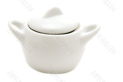 White sugar bowl