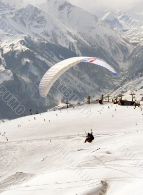 Parasailing in winter