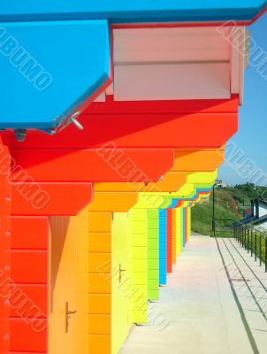 Colorful beach chalets