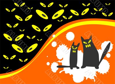 two halloween cats