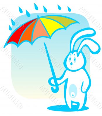 rabbit with umbrella