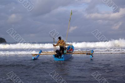 Waves and boat