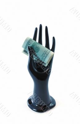 hand with money