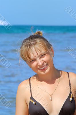  beautiful young woman at the beach