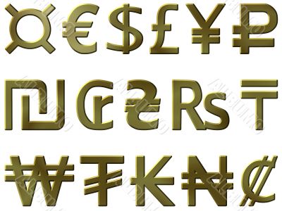 golden currency symbols 1