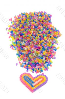 color beads on white