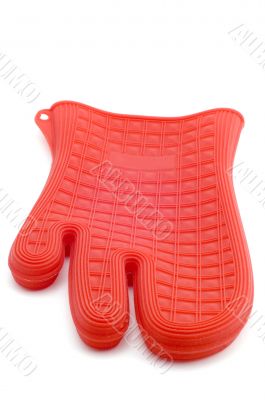 Red oven glove macro