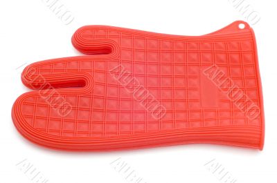 Red oven glove