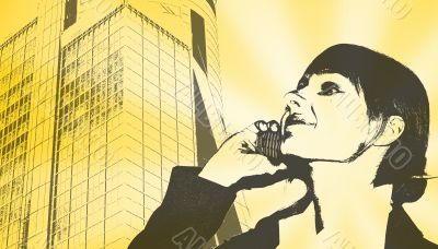 Businesswoman with cell phone