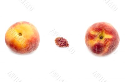 ripe peach with pit