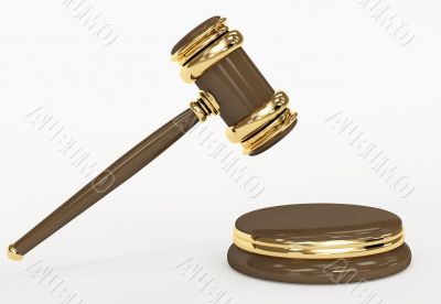 Symbol of justice - judicial 3d gavel